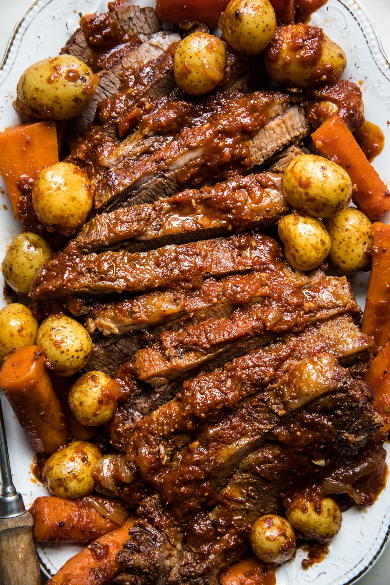 Oven Braised Beef Brisket Dish