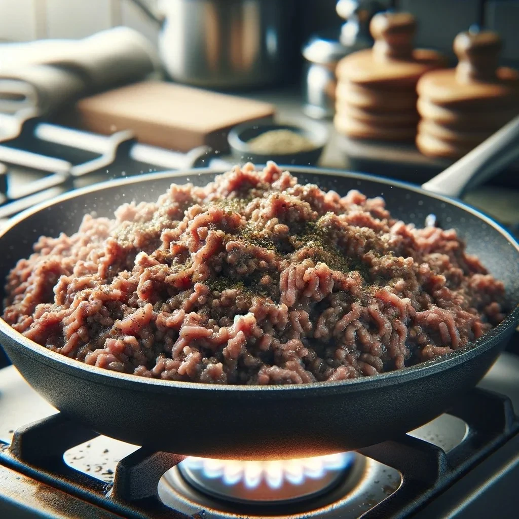 Overcrowding mince when cooking