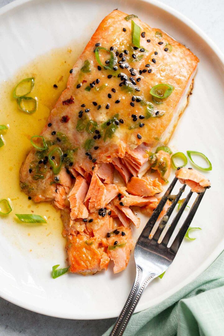Miso Butter Salmon Plated Dish