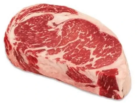 Raw Ribeye with marbling