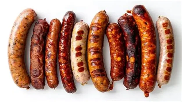 Different varieties of sausage
