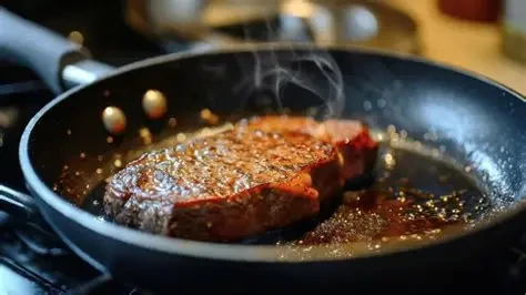 Why does me meat curl up in the pan?
