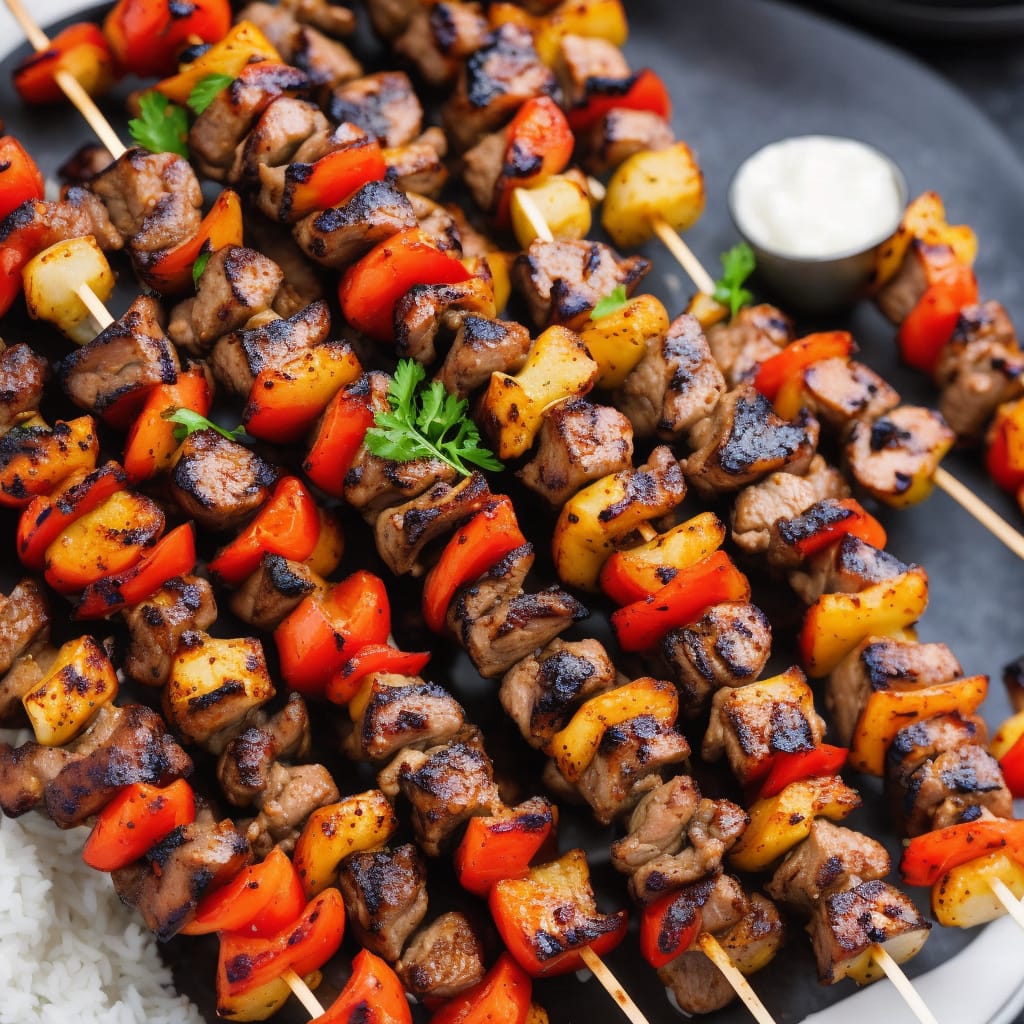 Pork Skewers Plated Dish