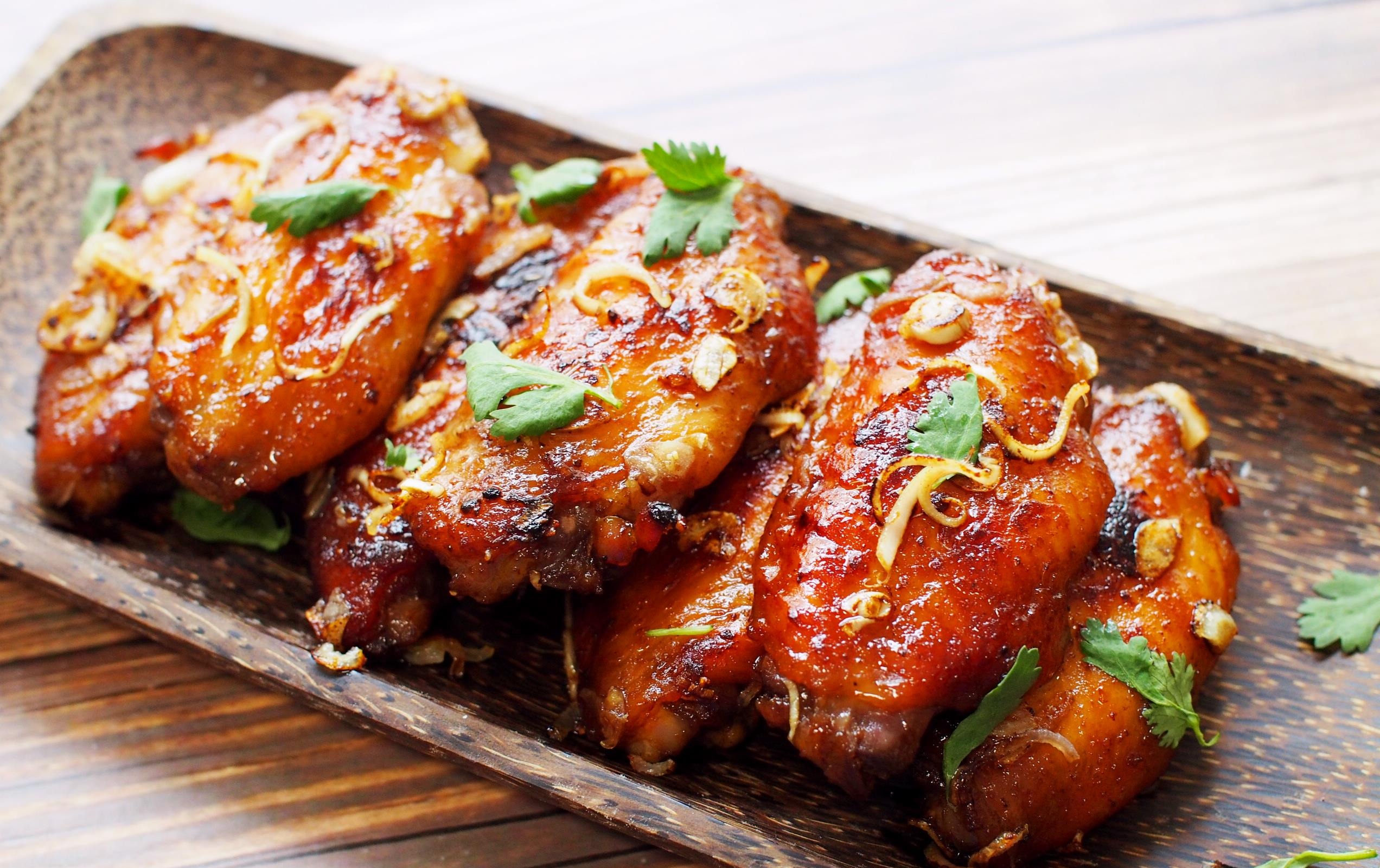 Thai Lemongrass Chicken Wings Plated Dish