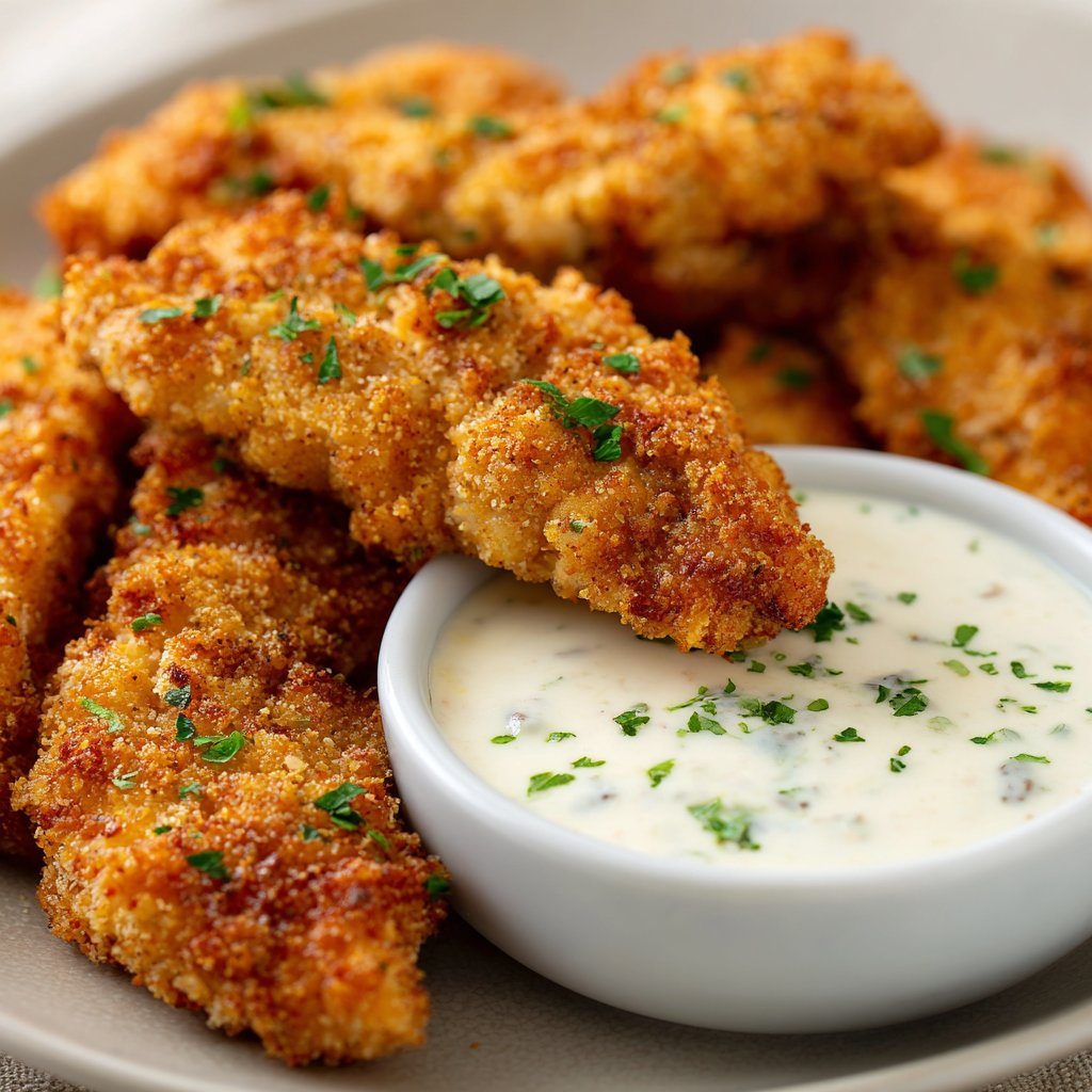 Chicken tenders with Ransh=Style Herb Dip