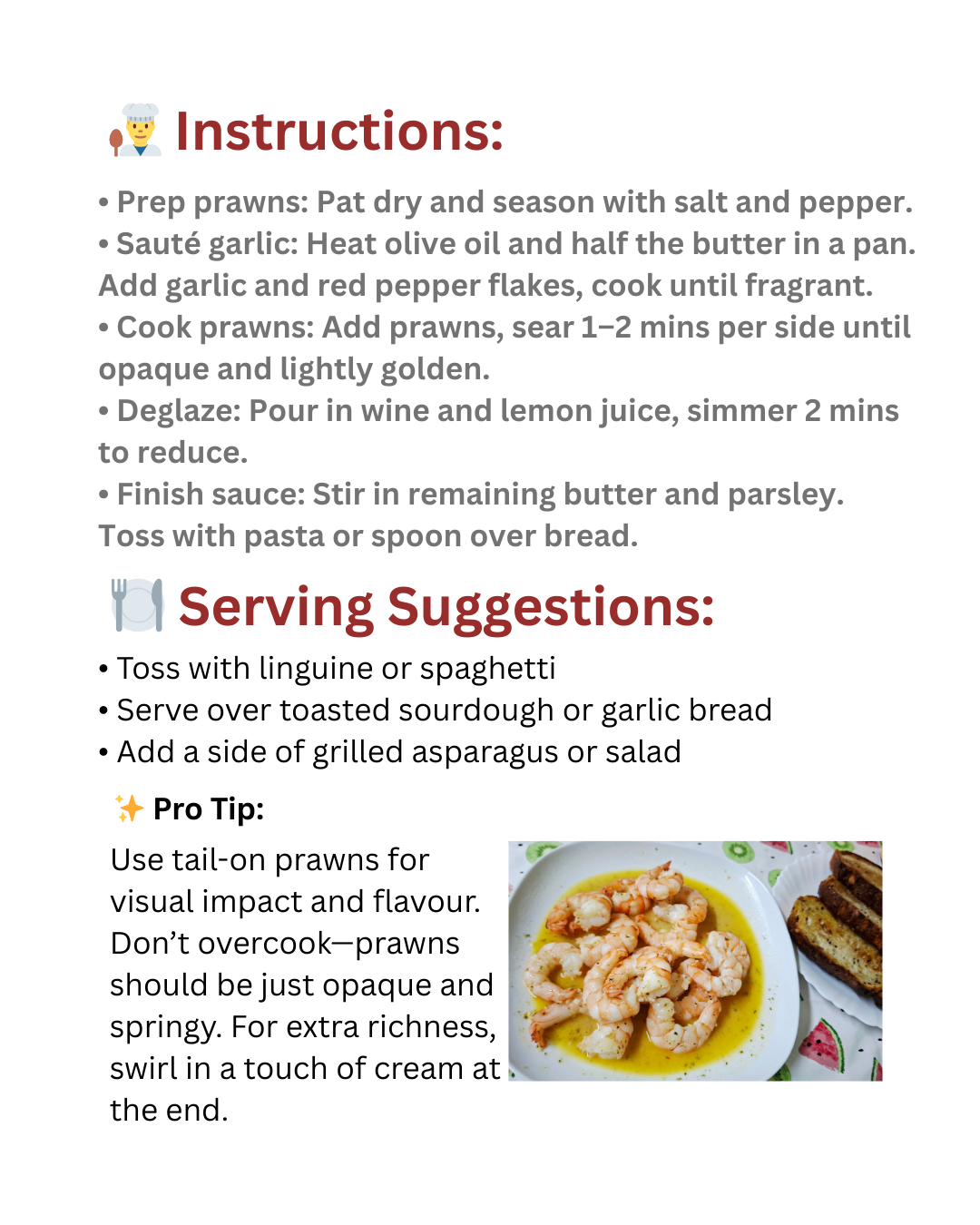 Scampi with Australian Tiger Prawns