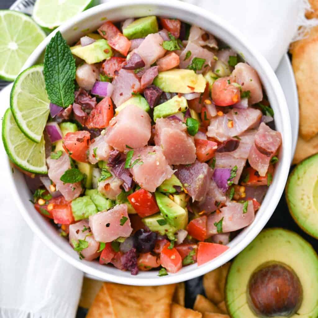 Poached Tuna Ceviche Plated Dish