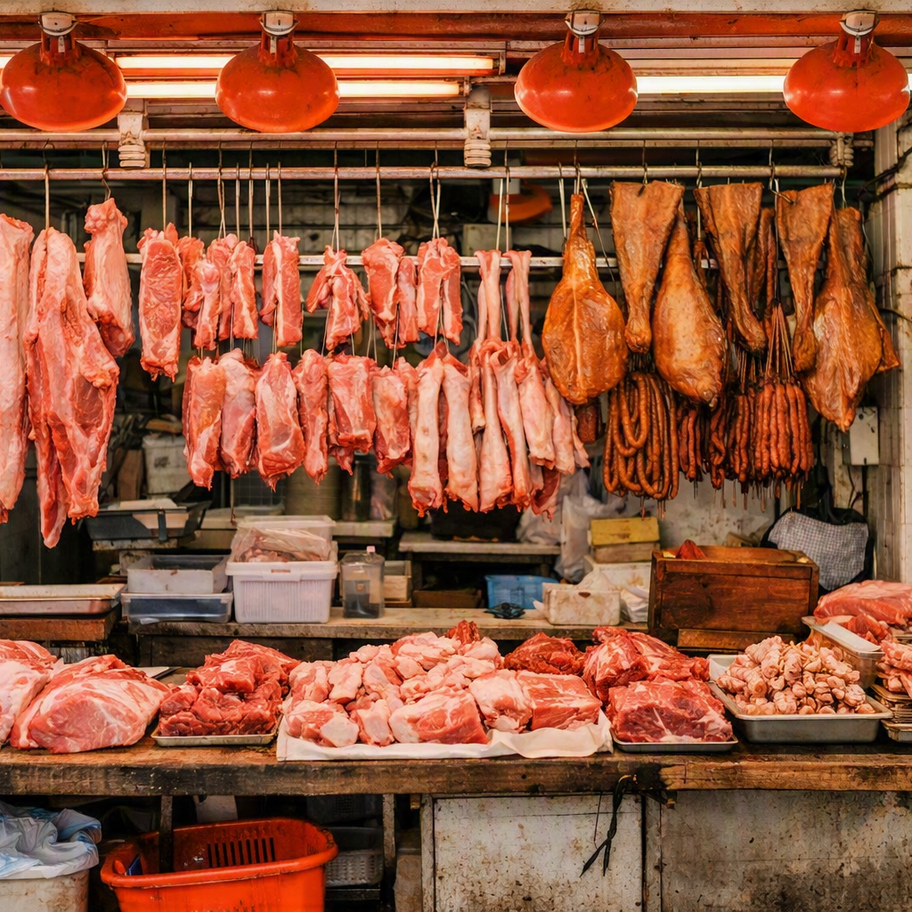Traditional Hong Kong Butcher Shop