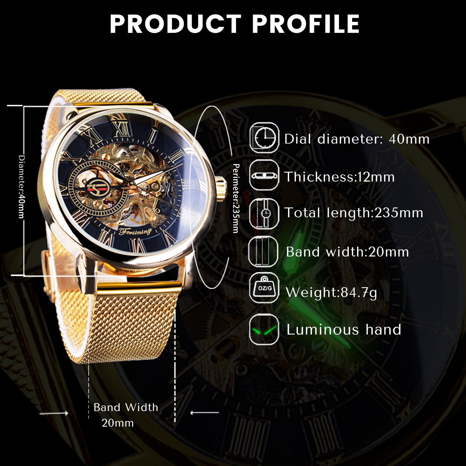 Forsining Automatic Mechanical Luxury Fashion Unisex