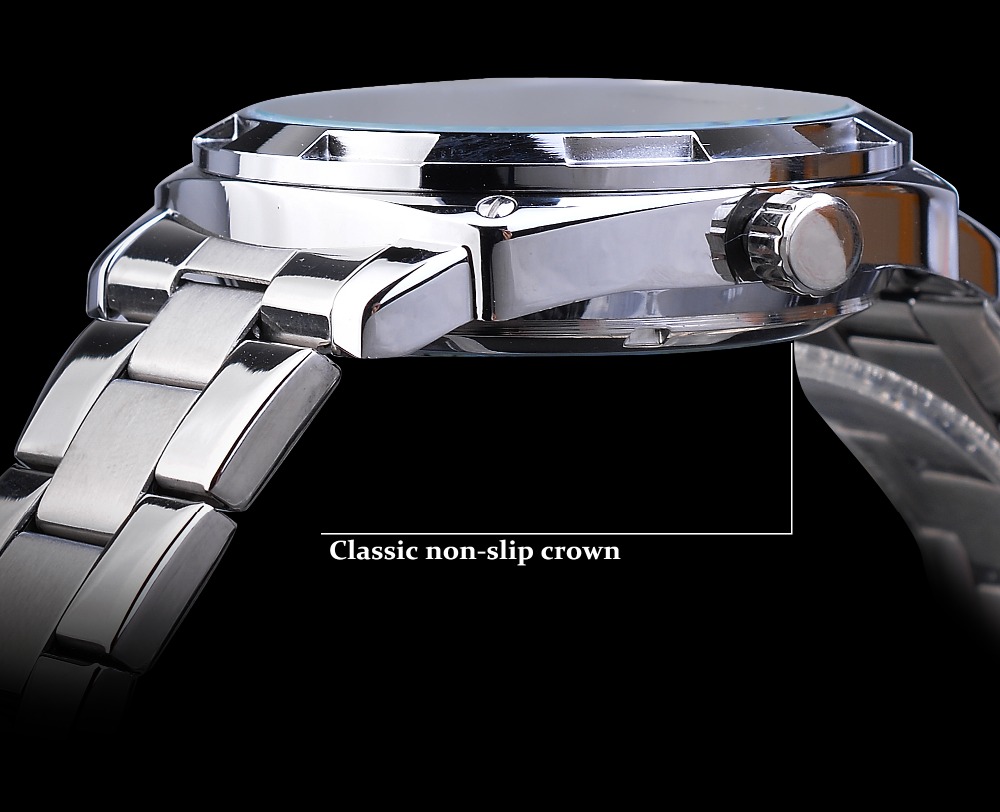 Forsining Watch for Men Skeleton Square Mechanical Automatic Luminous Waterproof