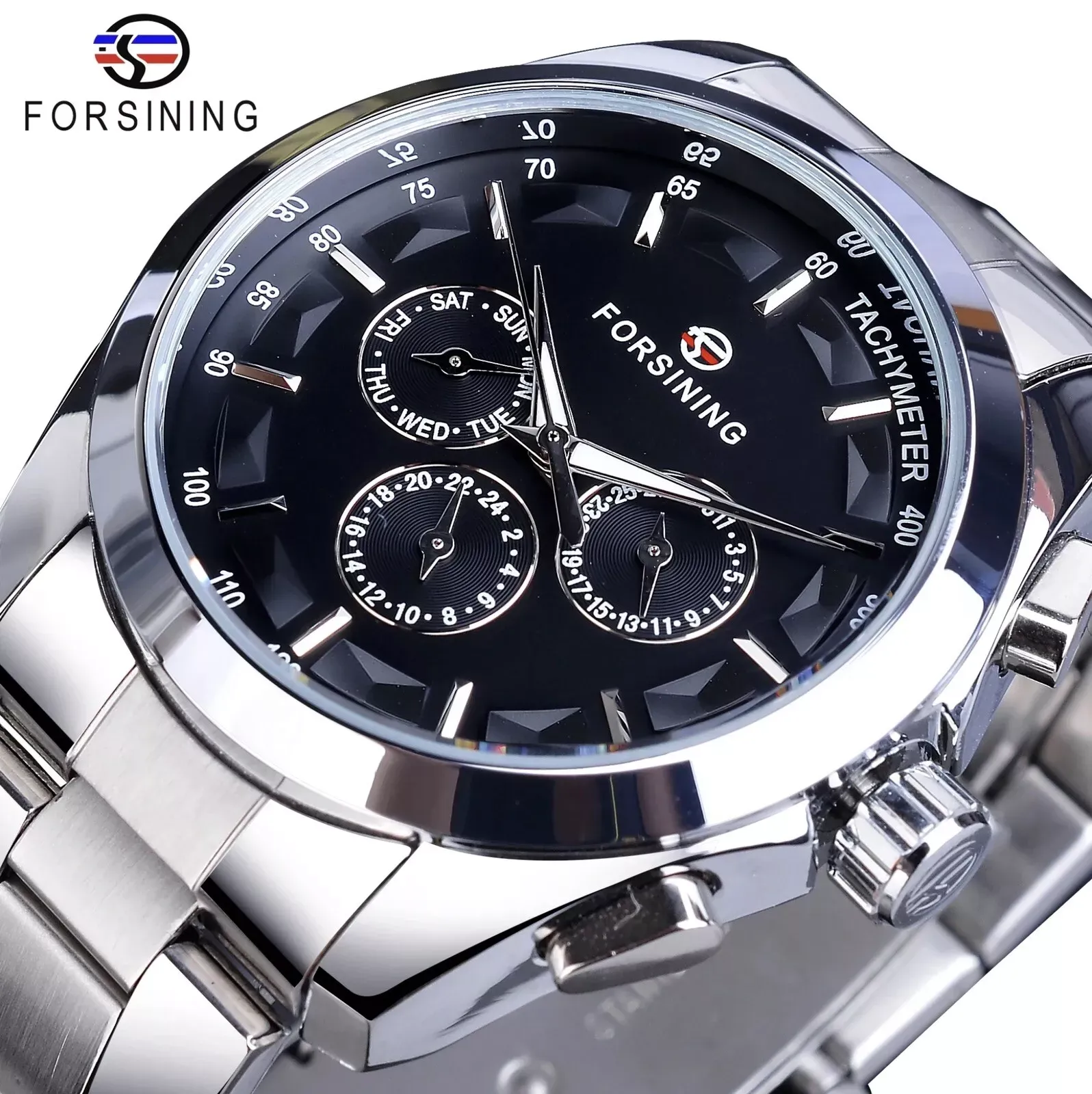 Forsining Mens Luxury Watch Working sub-Dials. Waterproof.