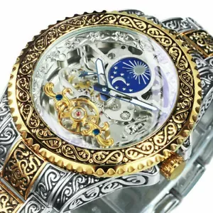 Forsining Skeleton Carved Tourbillon Mechanical Watches Luxury Men's Wristwatch