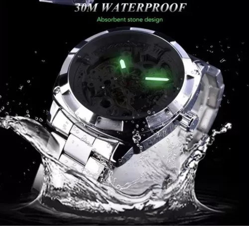 Forsining Mens Skeleton Mechanical Waterproof Luxury Watch Great Gift Idea