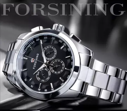 Forsining Mens Luxury Watch Working sub-Dials. Waterproof.
