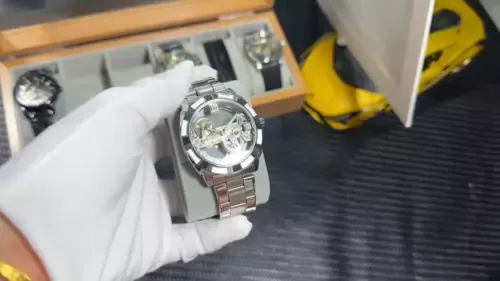 Forsining Watch for Men Skeleton Square Mechanical Automatic Luminous Waterproof