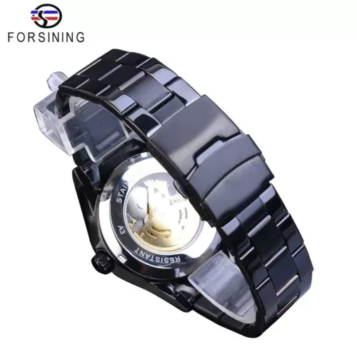 Forsining Men Wrist Watch Dragon Automatic Mechanical Stainless Steel