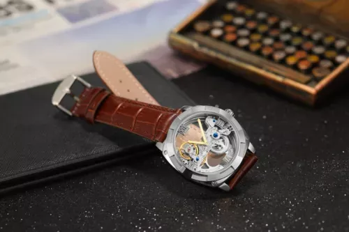 Forsining Mens Skeleton Mechanical Waterproof Luxury Watch Leather Hollow