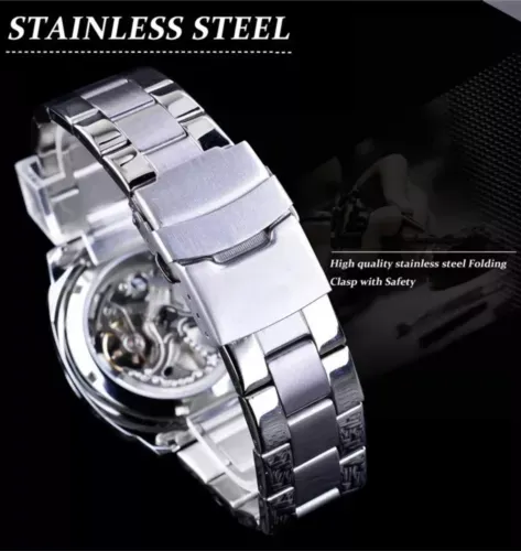 Forsining Mens Skeleton Mechanical Waterproof Luxury Watch Great Gift Idea