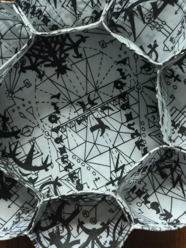 Handmade Multi-Function Textile Scalloped Bowl - Black & White