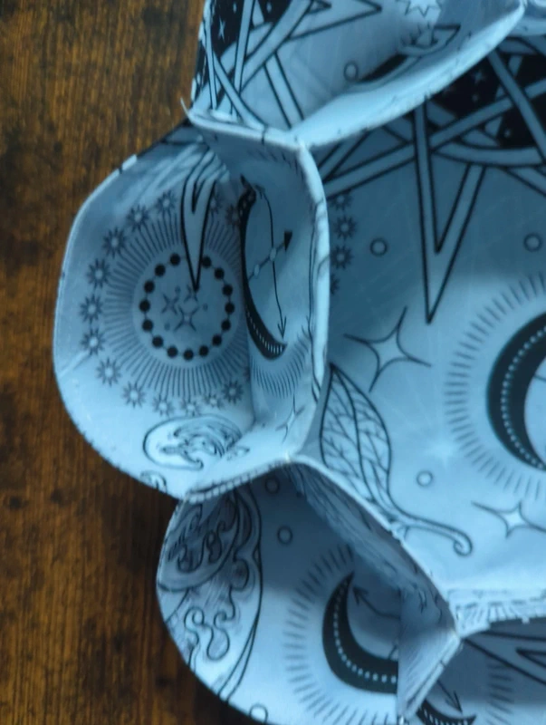 Handmade Multi-Function Textile Scalloped Bowl - Moon - Black and White