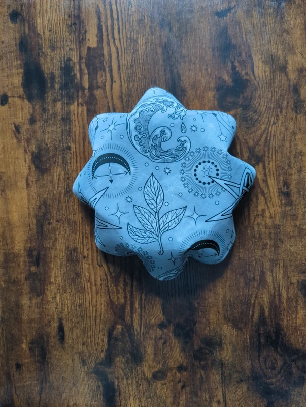 Handmade Multi-Function Textile Scalloped Bowl - Moon - Black and White