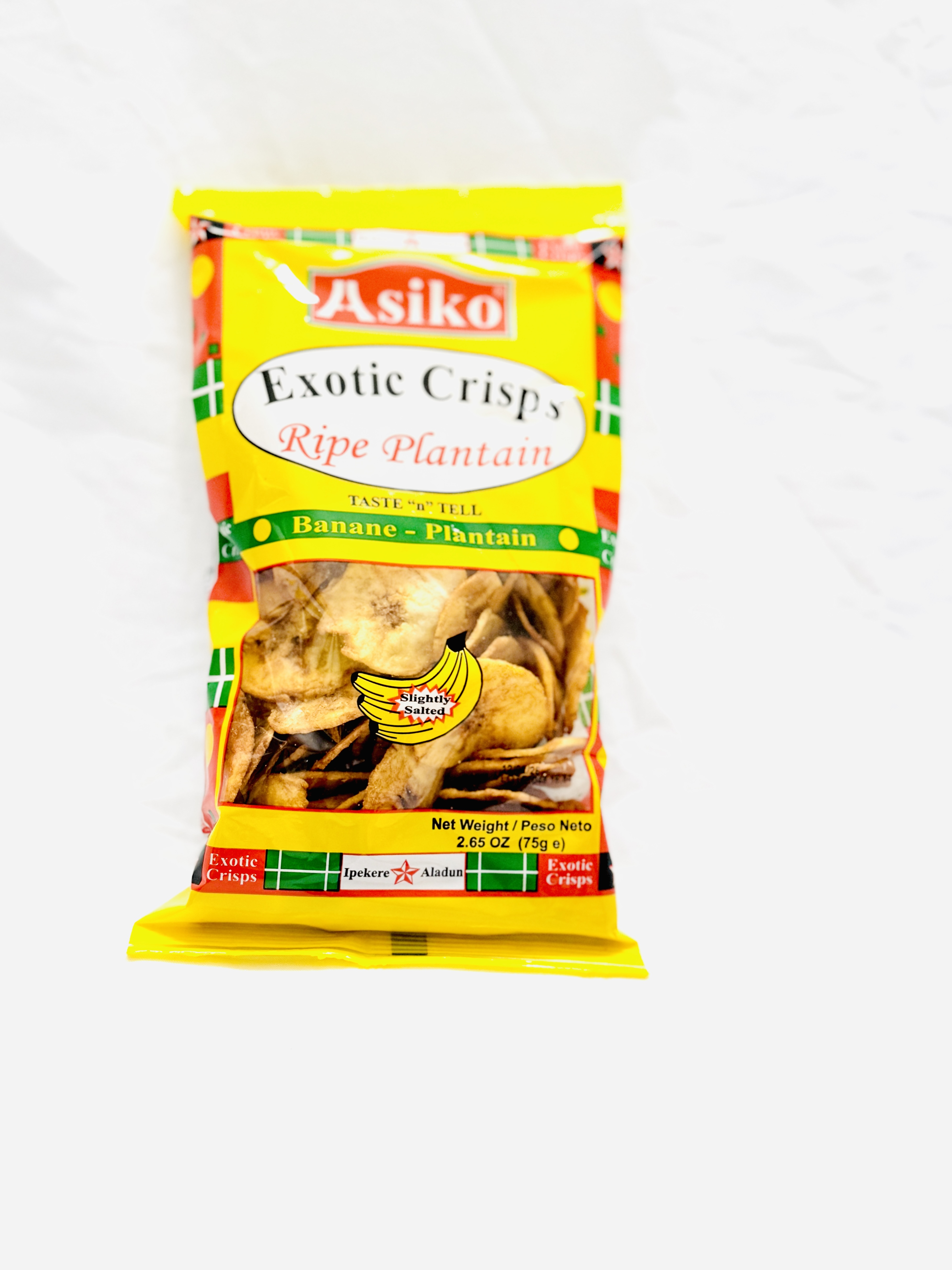 Asiko Plantain Crisps 75g 1x24 (1 box)