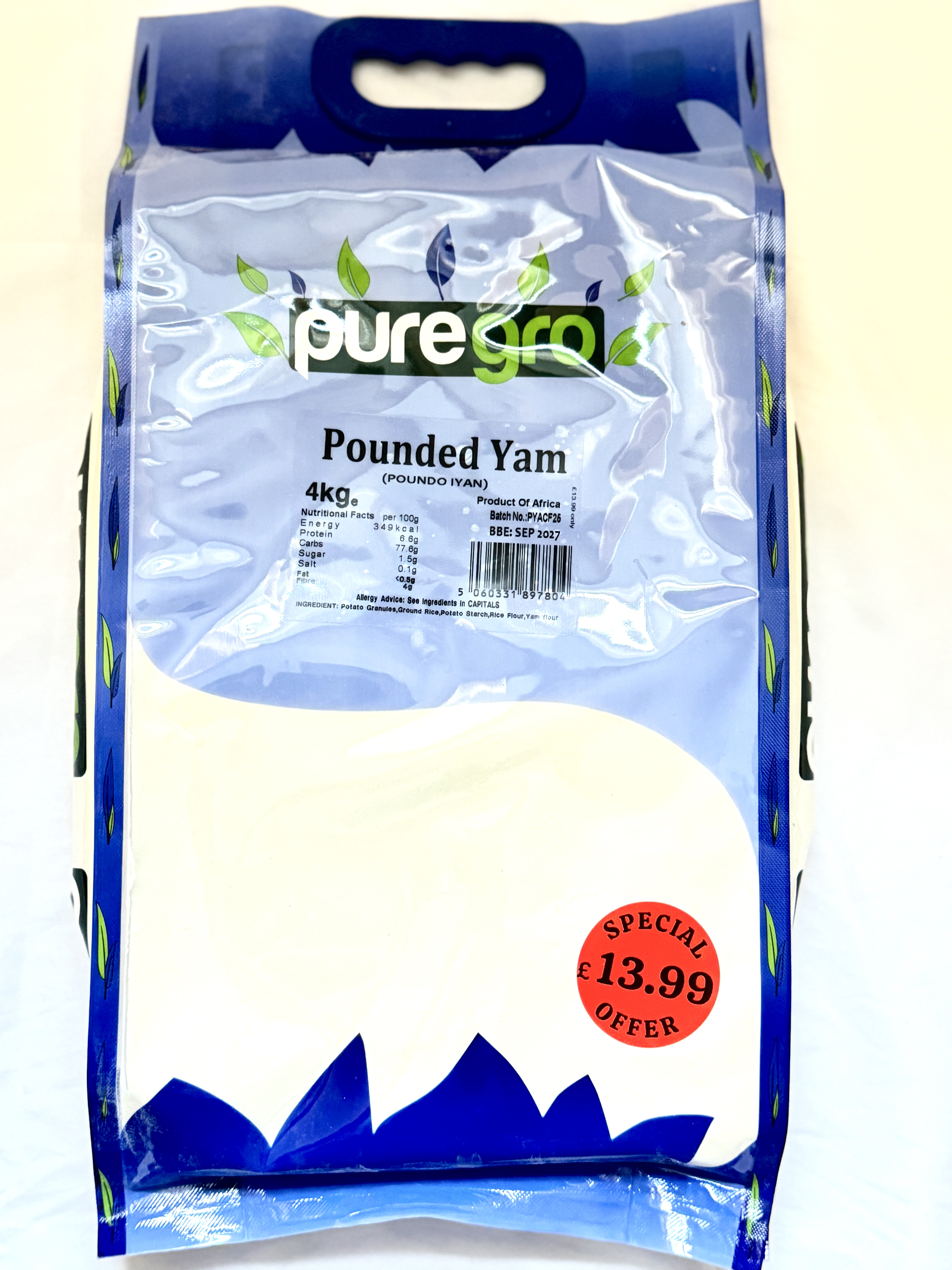 Puregro Pounded Yam 1x4kg