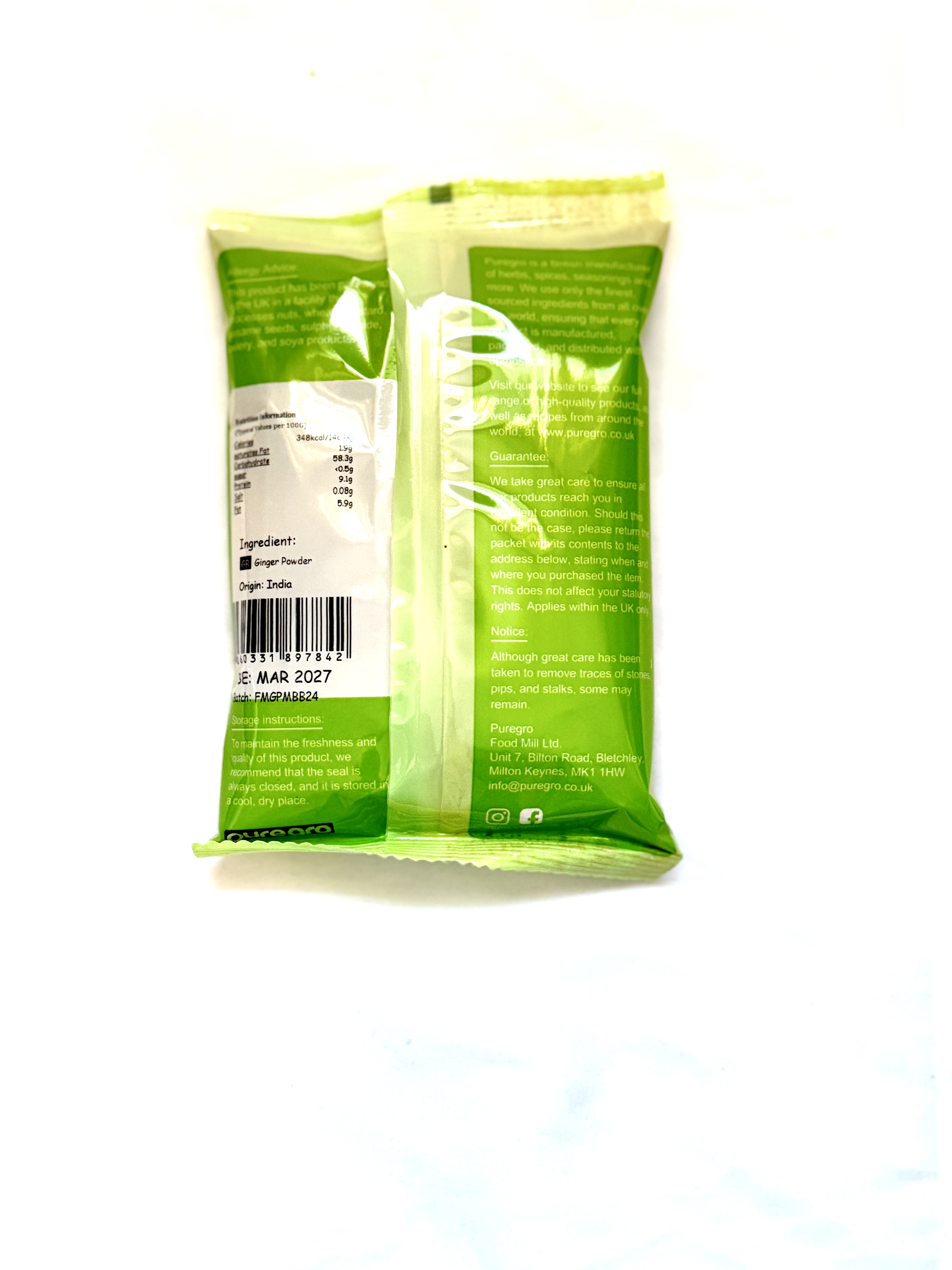 Puregro Ginger Powder 1x100g