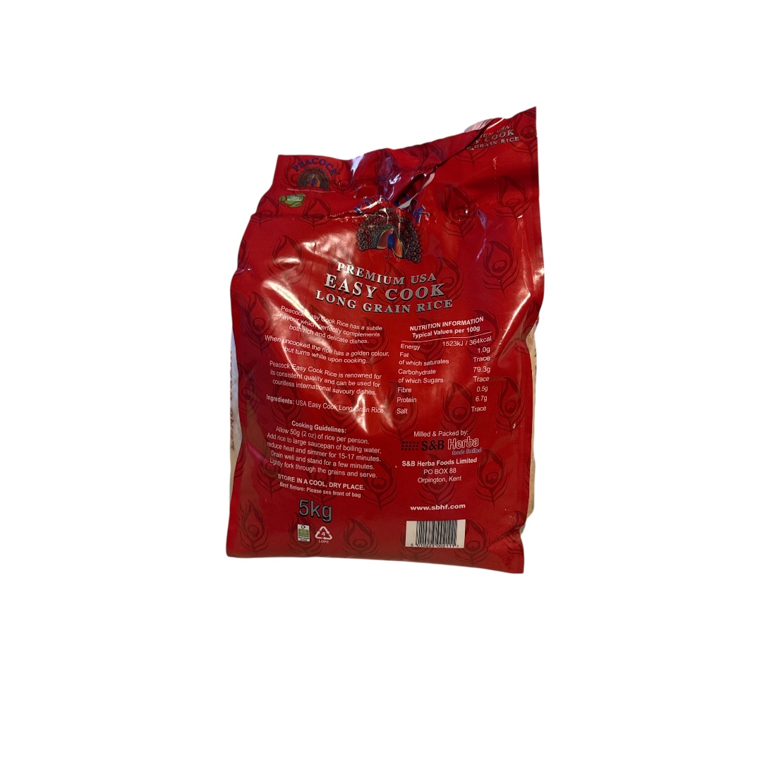 Peacock Easy Cook Rice 1x5kg