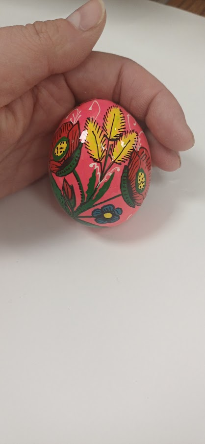 Small Handpainted Wooden Egg - Floral
