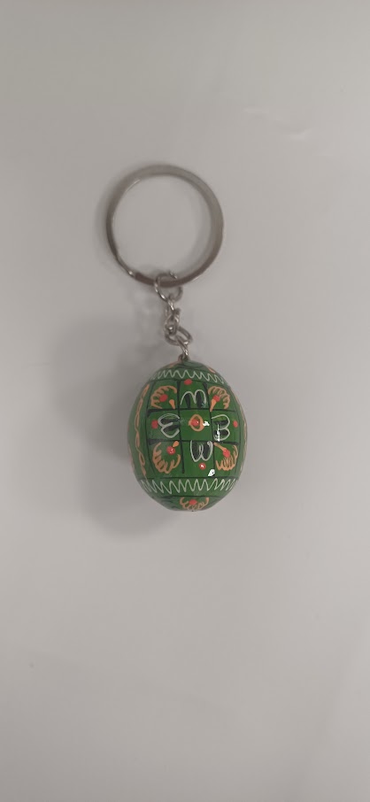 Small Wooden Handpainted Easter Eggs with Keyring