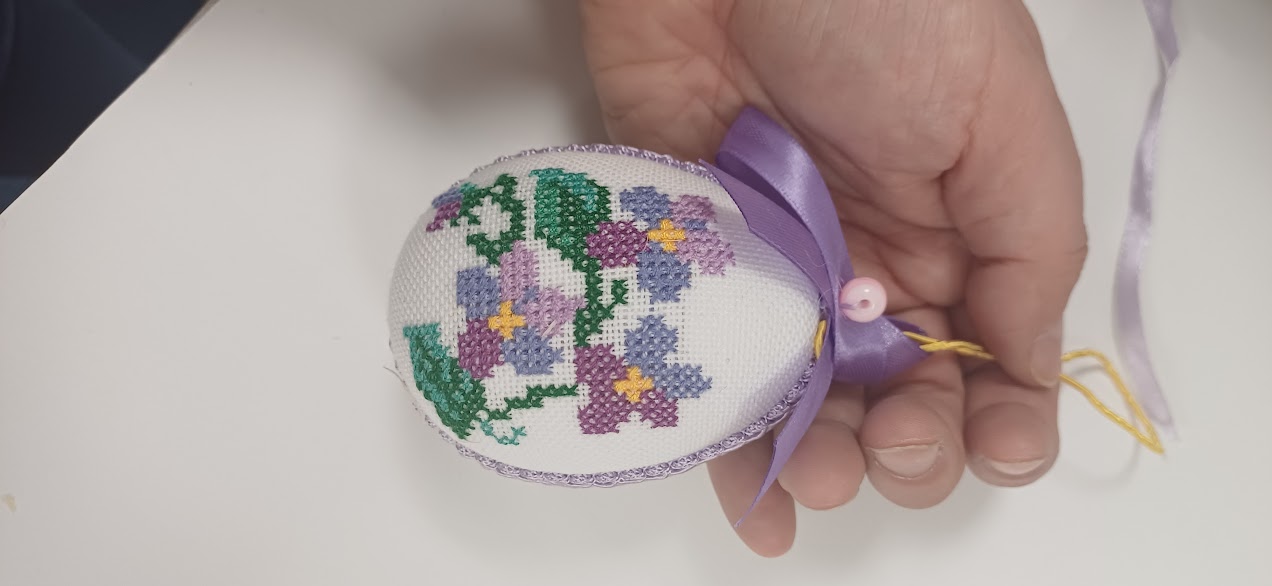 Purple Handstitched Easter Egg