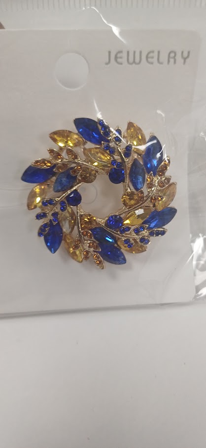Brooch with Ukrainian colours circlet