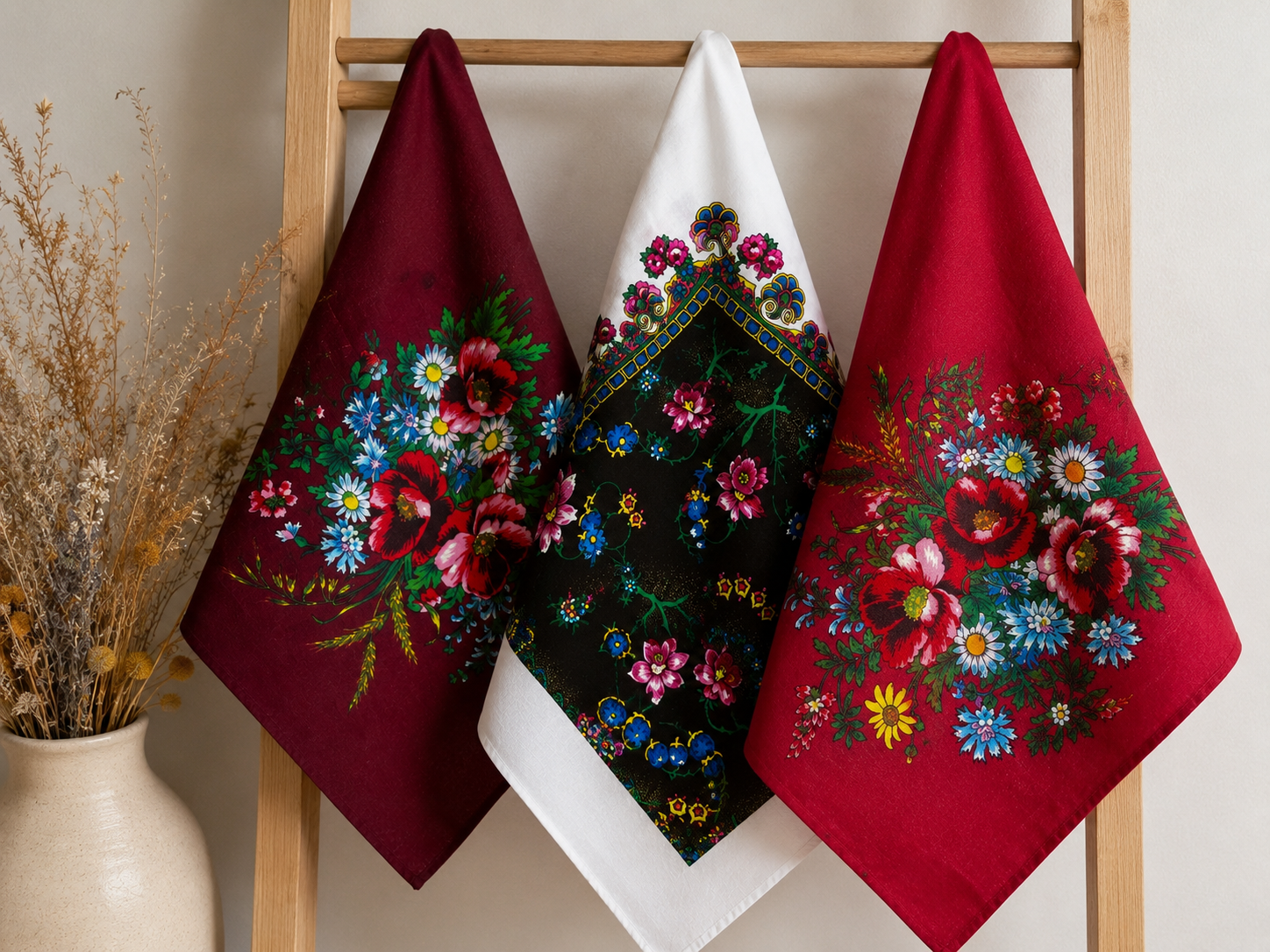 Floral headscarves (khustky)