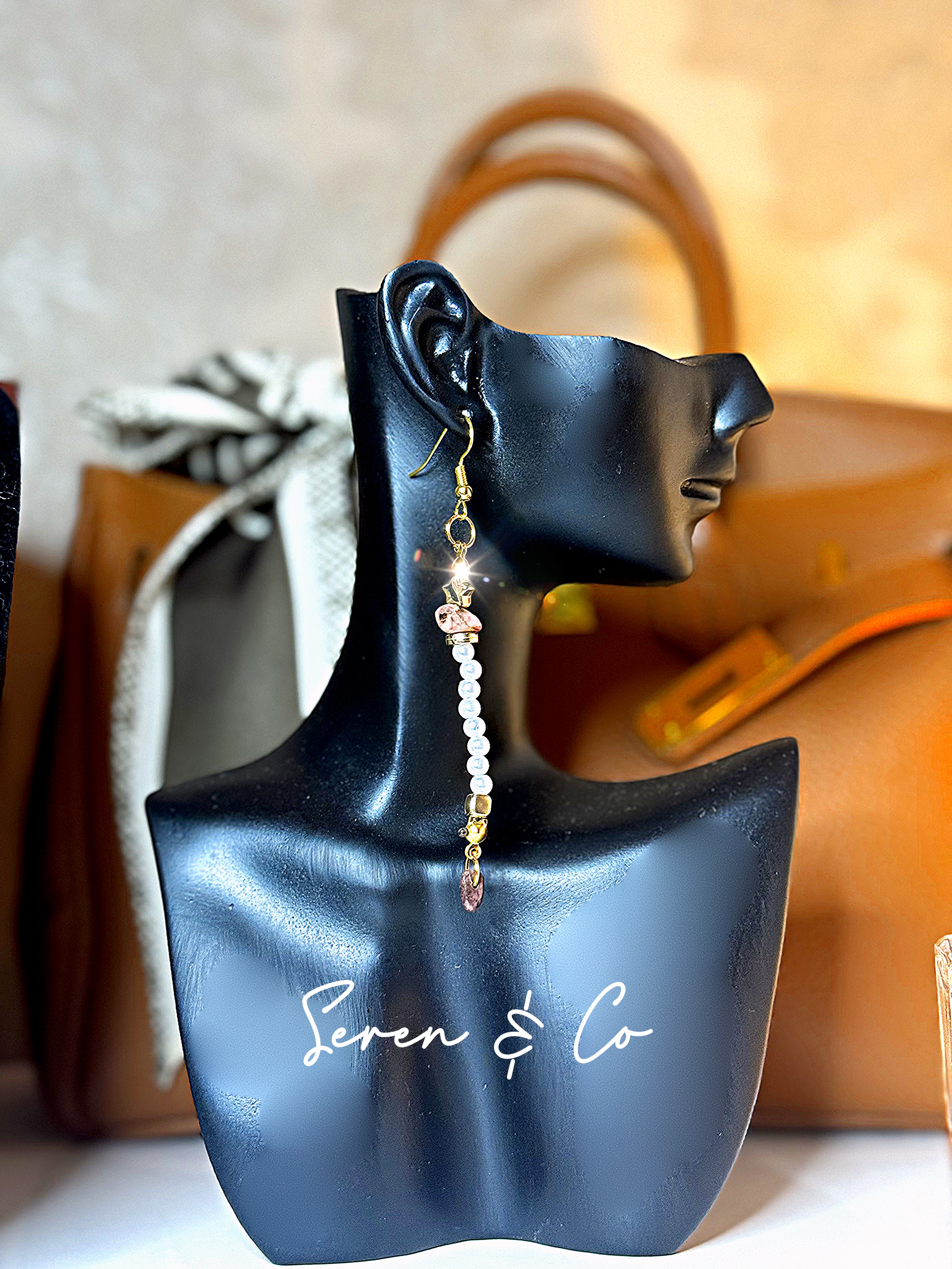 Infinite protection Pendant & Earrings set (Mahogany Obsidian & Quartz)