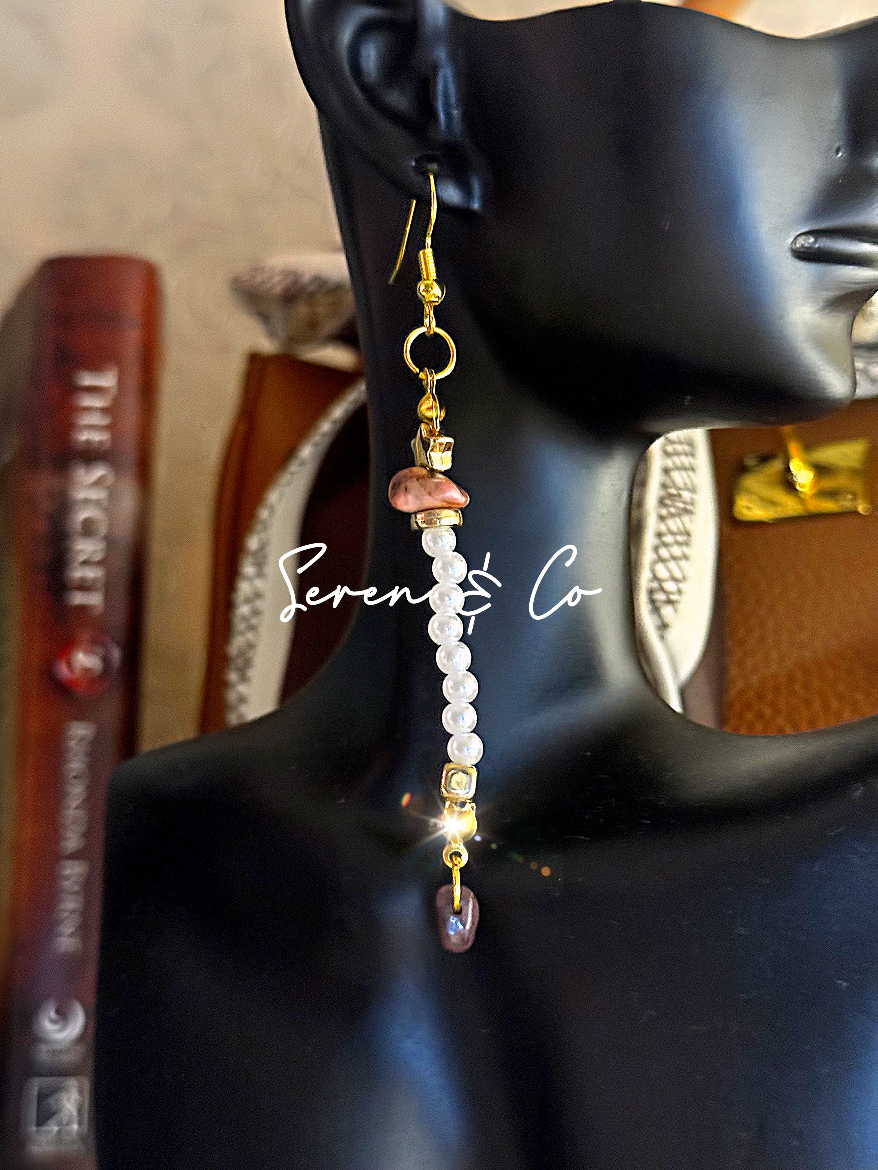 Infinite protection Pendant & Earrings set (Mahogany Obsidian & Quartz)