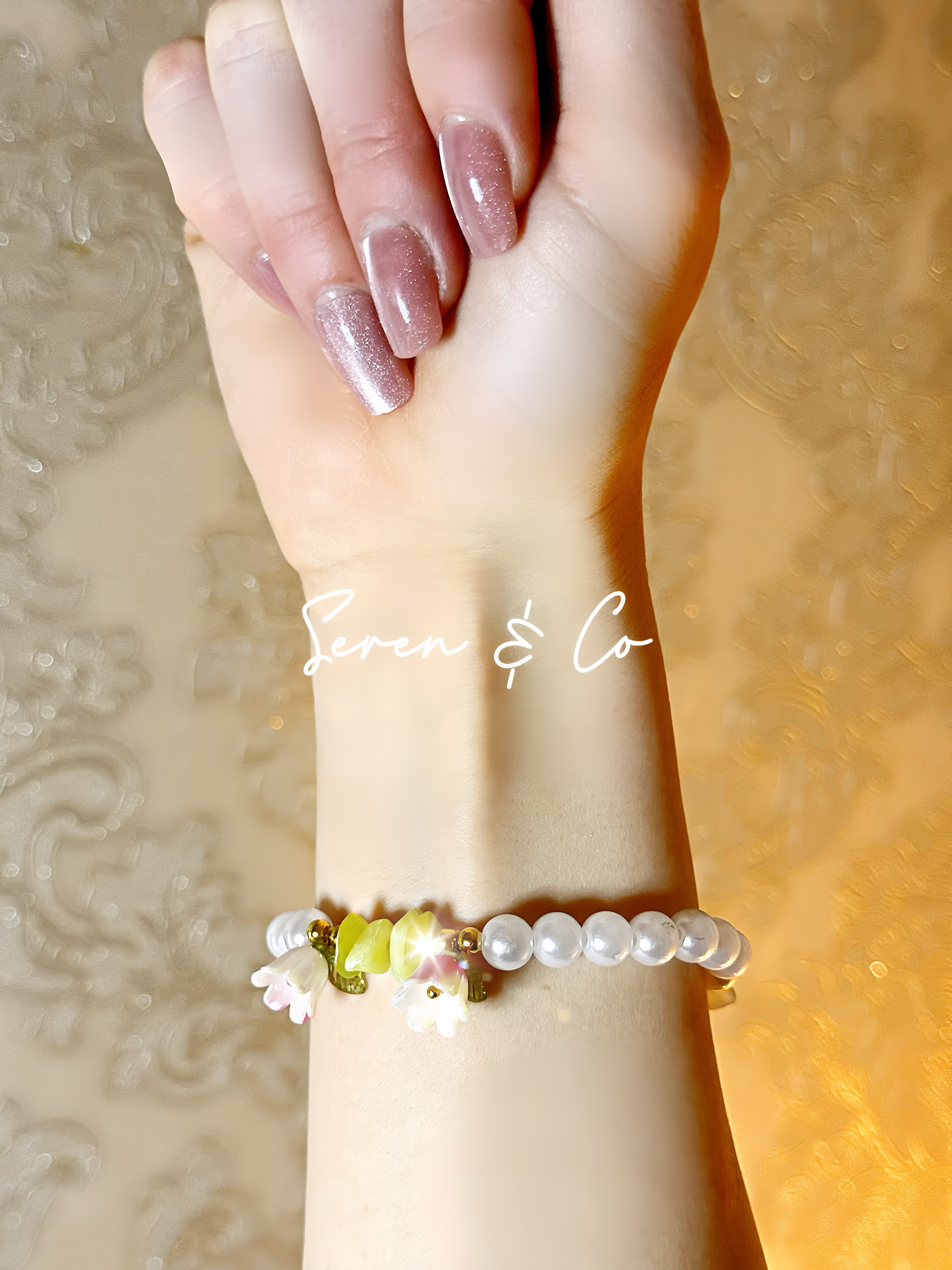 Eternal Bloom Bracelet & Earrings set (Lemon Calcite & Quartz)