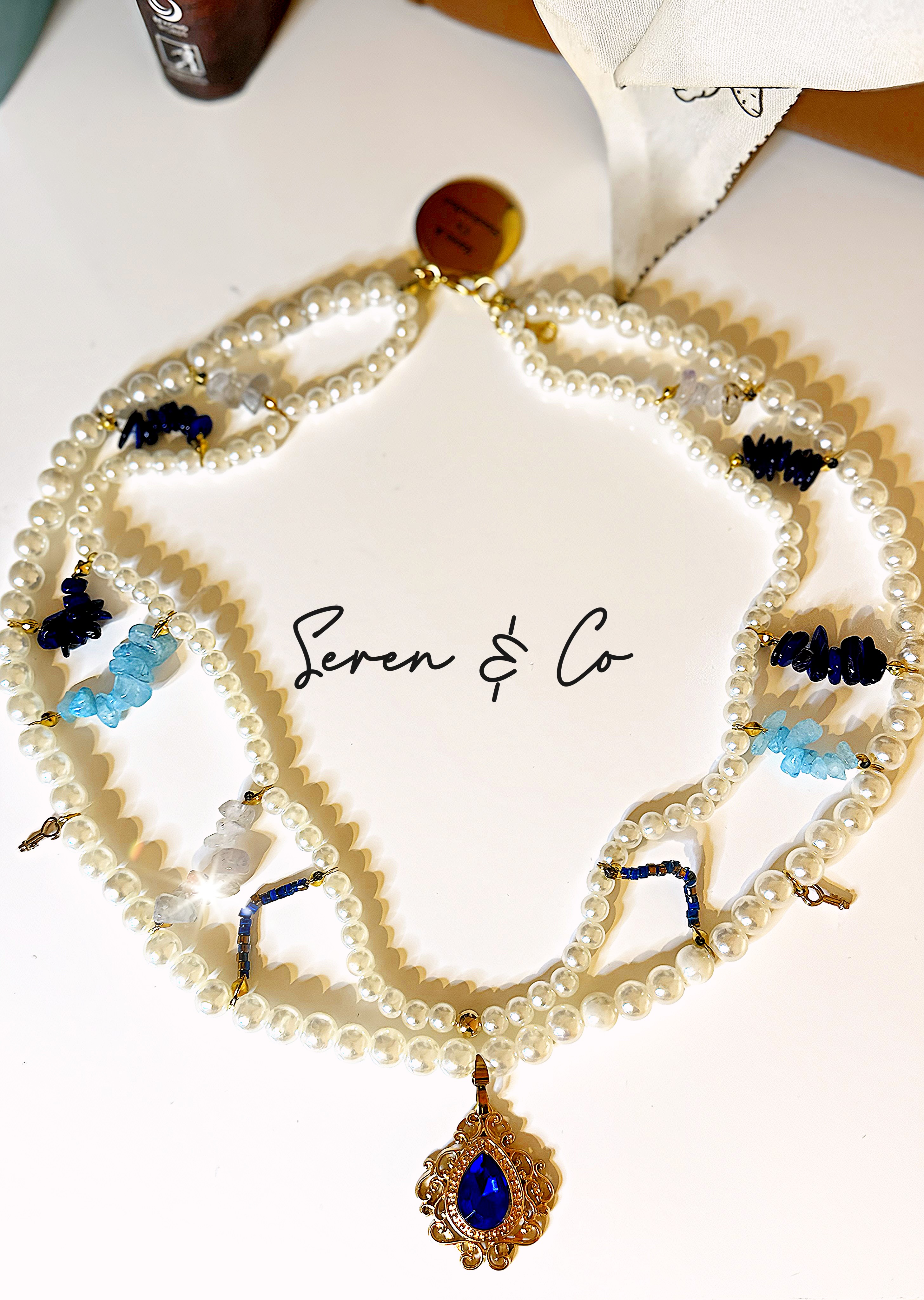 The Staircase of secrets pendant (Amazonite & Quartz)