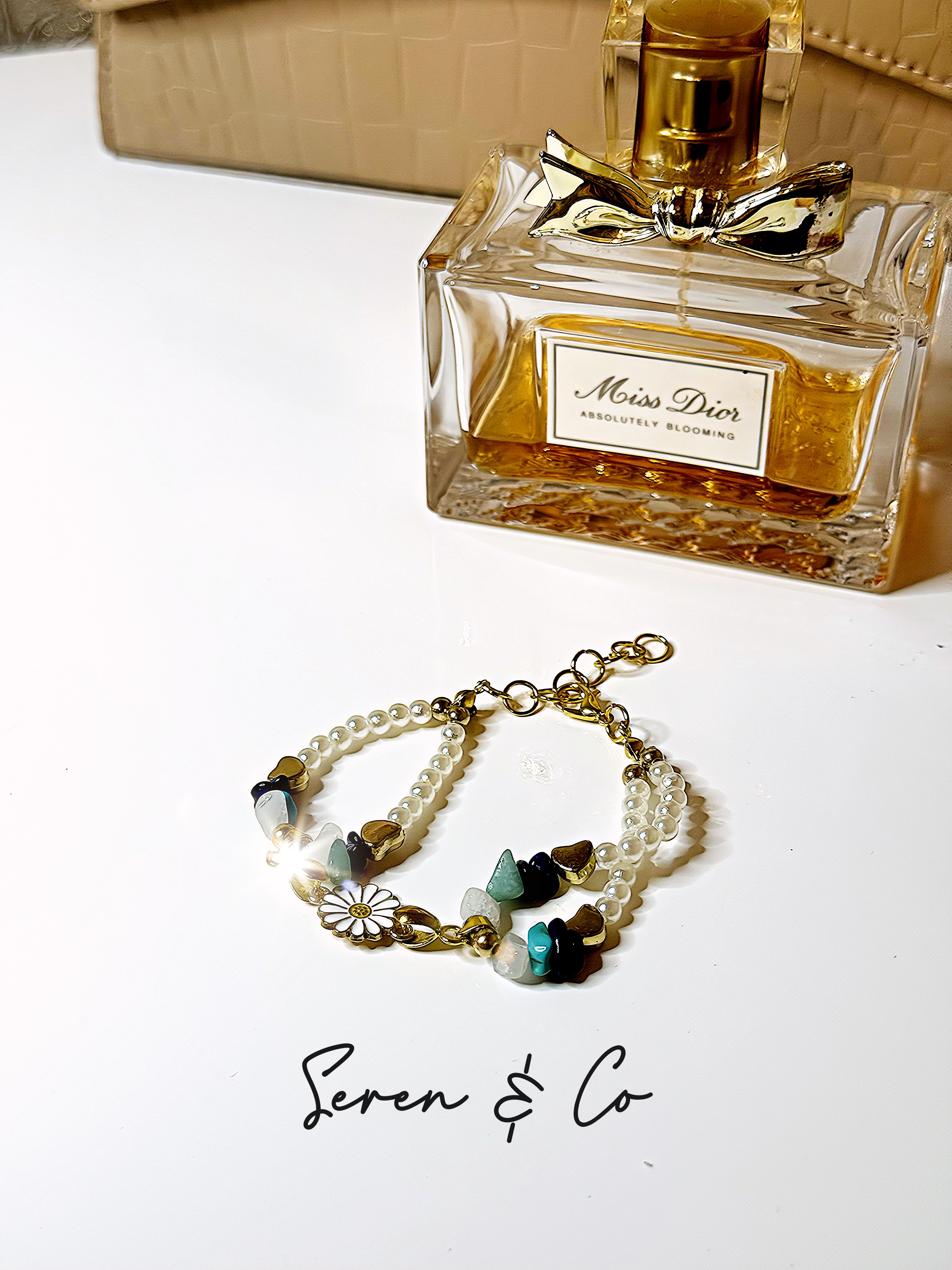 The Soul Flower Charm bracelet (Turquoise, Amazonite, Lapis Lasuli & Quartz)