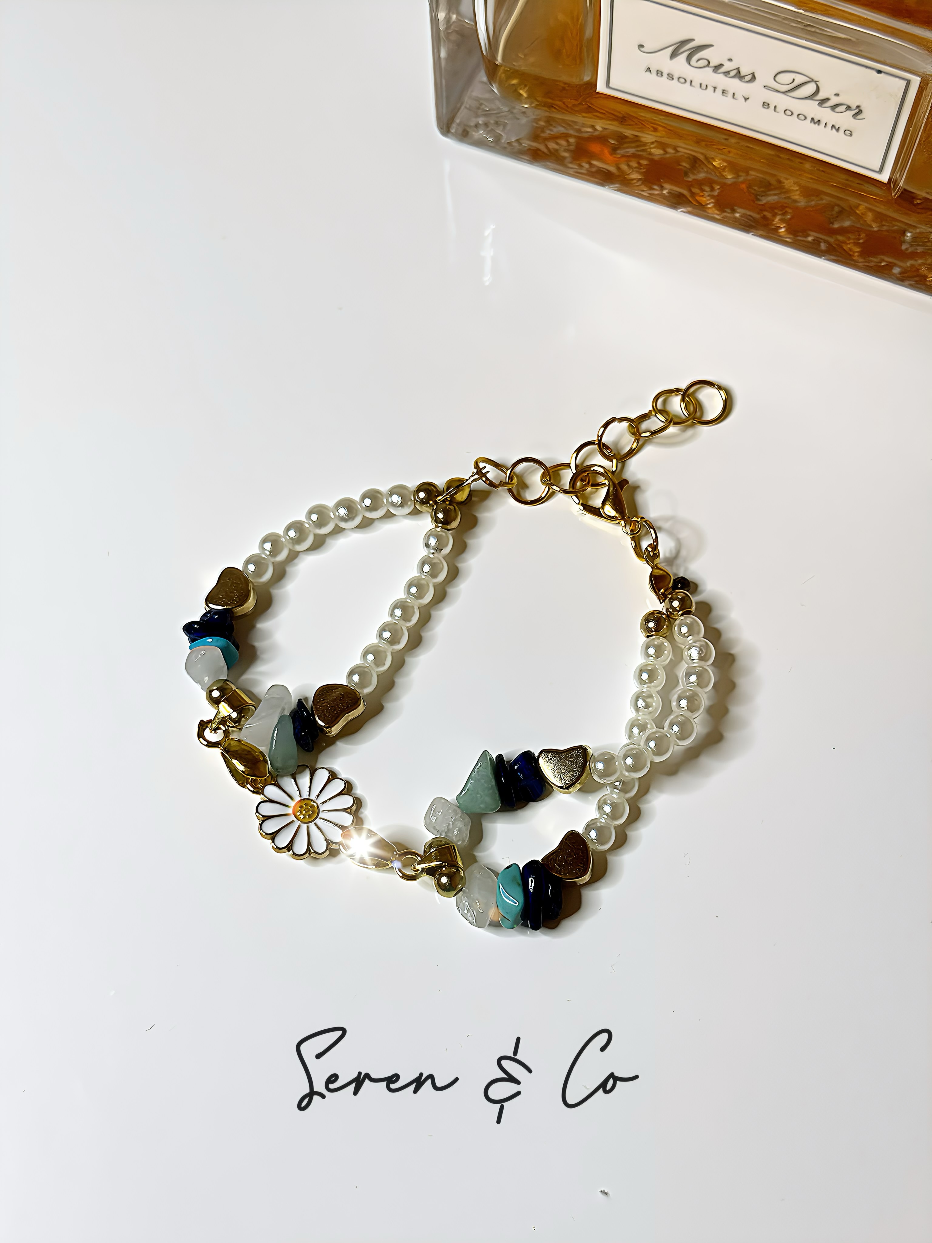 The Soul Flower Charm bracelet (Turquoise, Amazonite, Lapis Lasuli & Quartz)