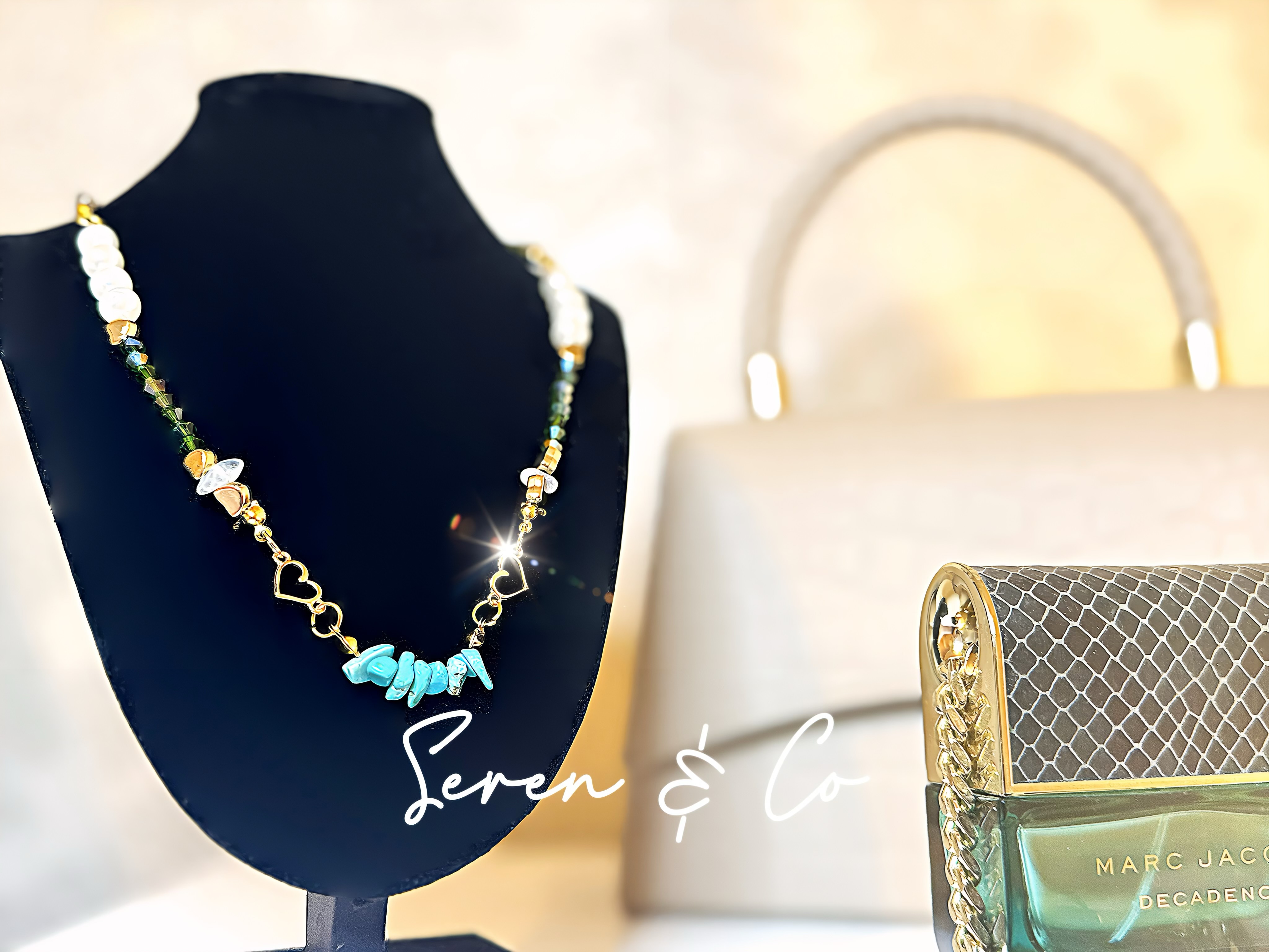 The Ocean Heart Necklace (Turquoise & Quartz)
