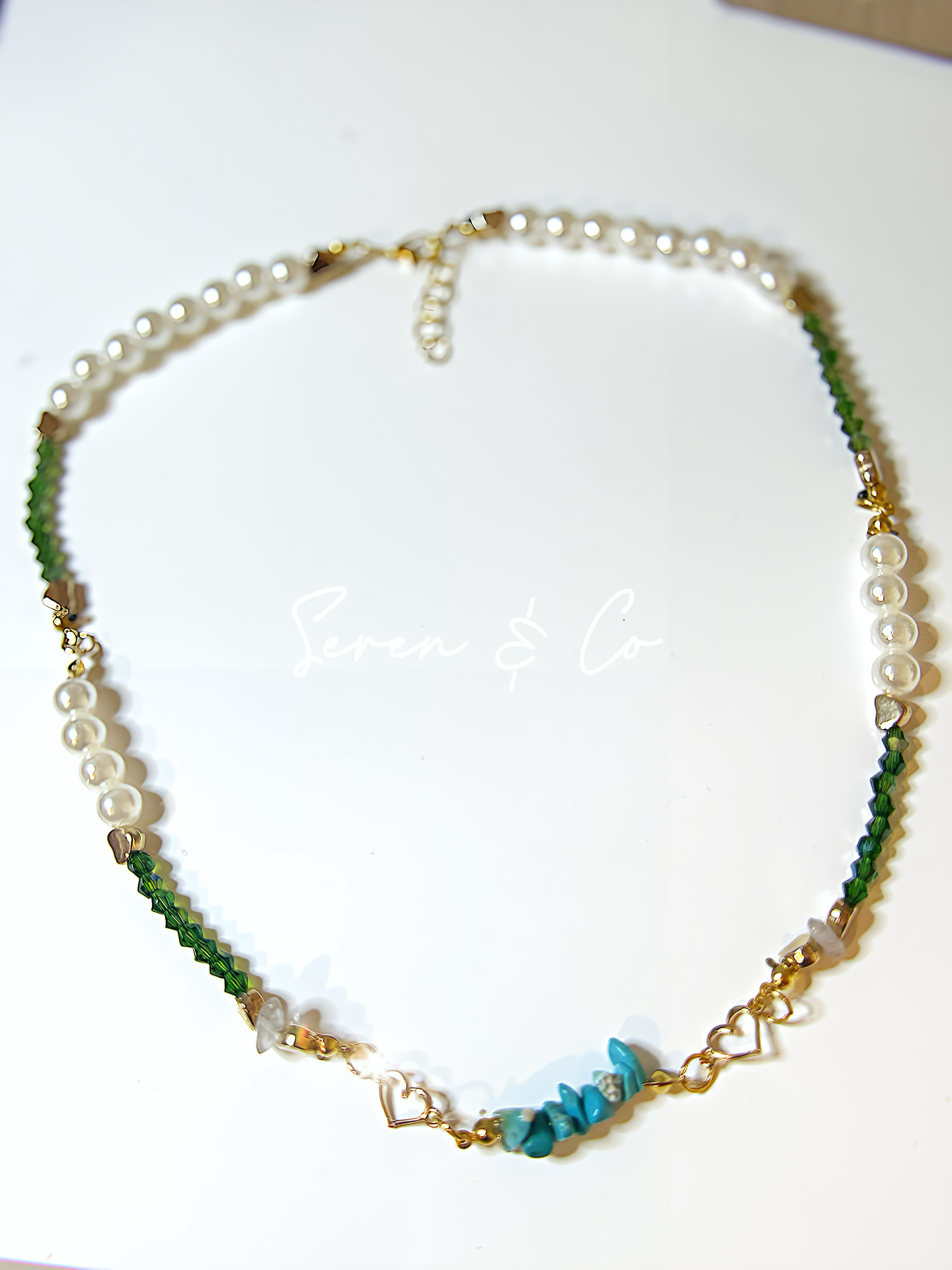 The Ocean Heart Necklace (Turquoise & Quartz)
