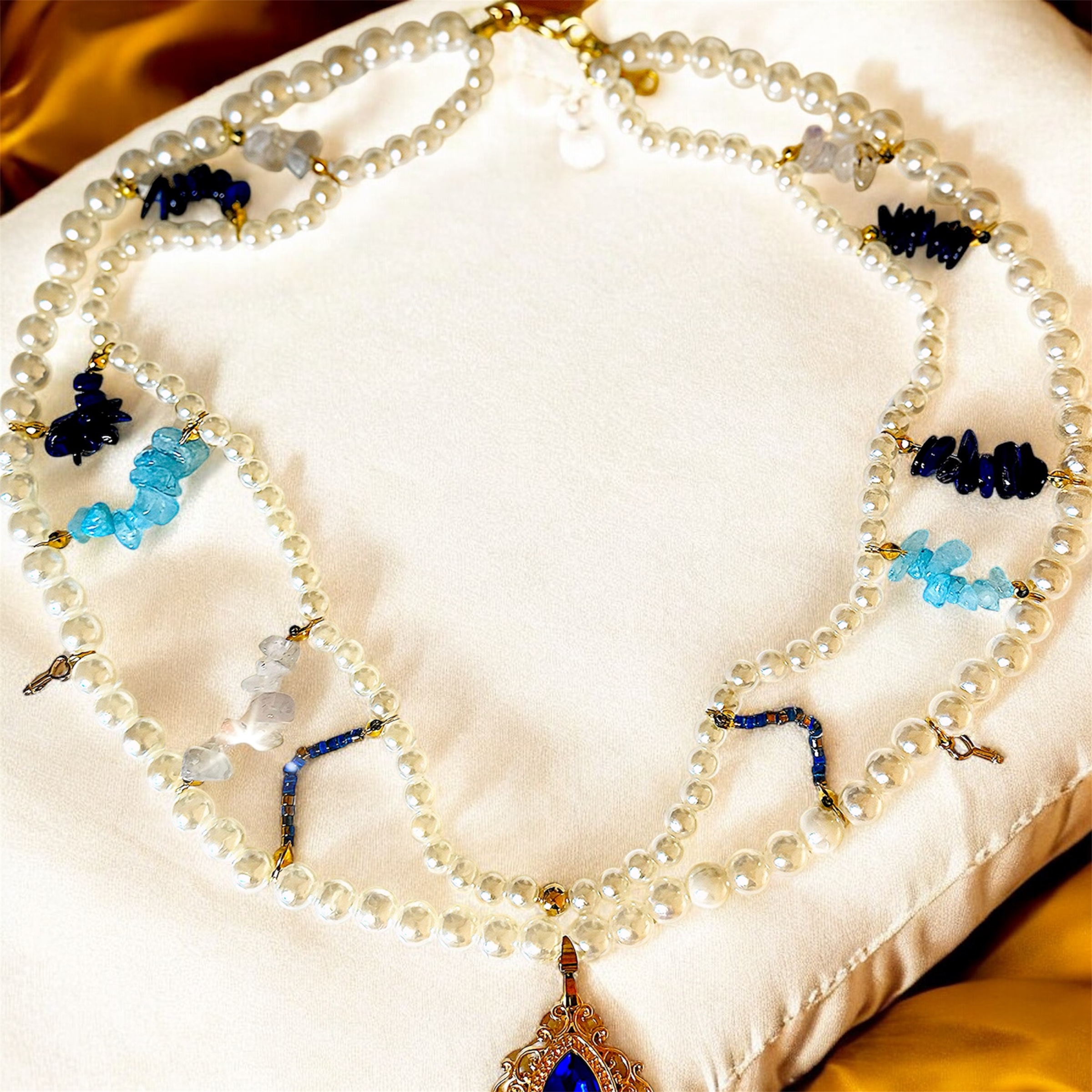 The Staircase of secrets pendant (Amazonite & Quartz)