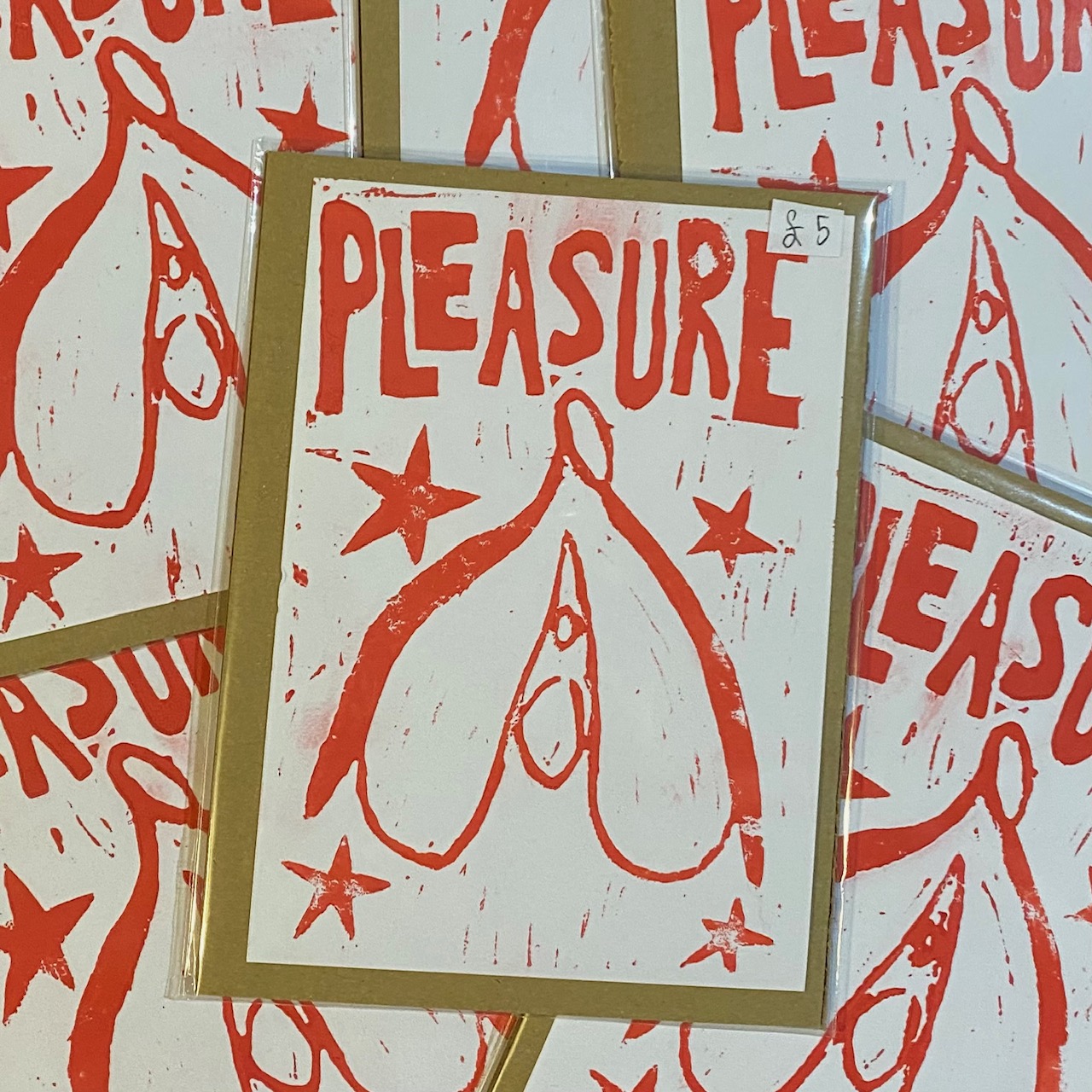 'pleasure' clitoris lino print