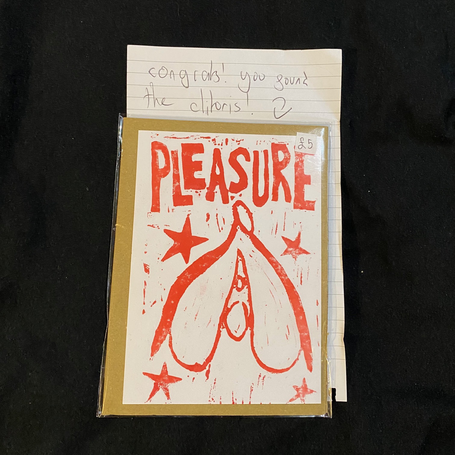 'pleasure' clitoris lino print