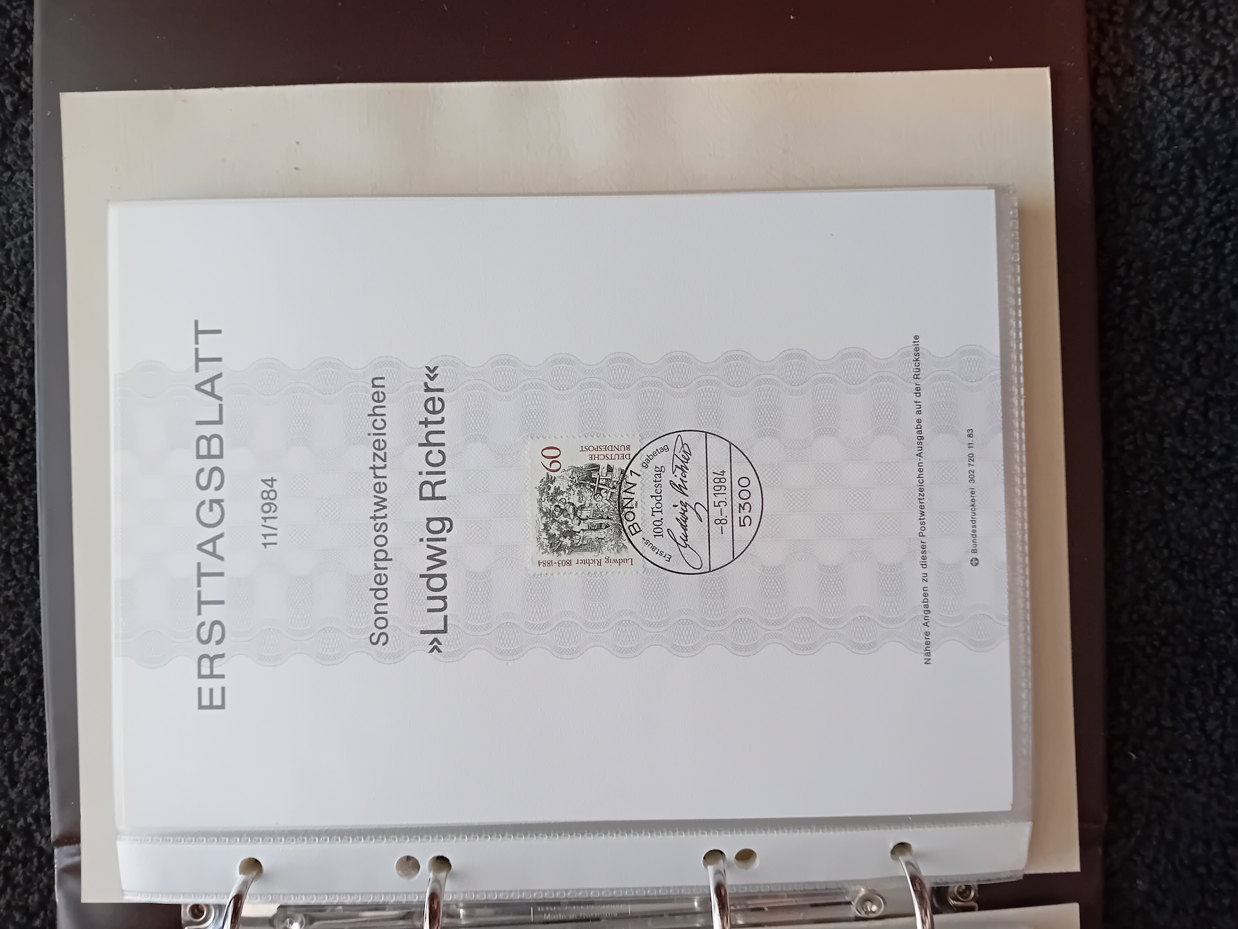 Ersttagsblatt 1983 - 1985 CTO in album