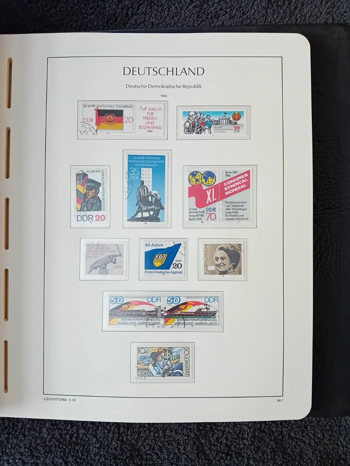 E Germany DDR 1981-1990 used stamps in album approx. 95% complete