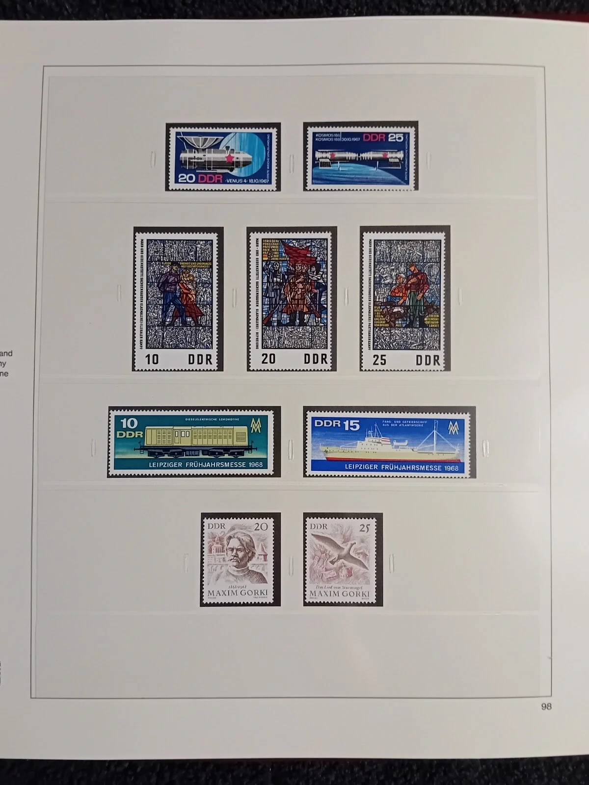 E Germany DDR MNH stamps 1967-1970 in album approx. 95% complete