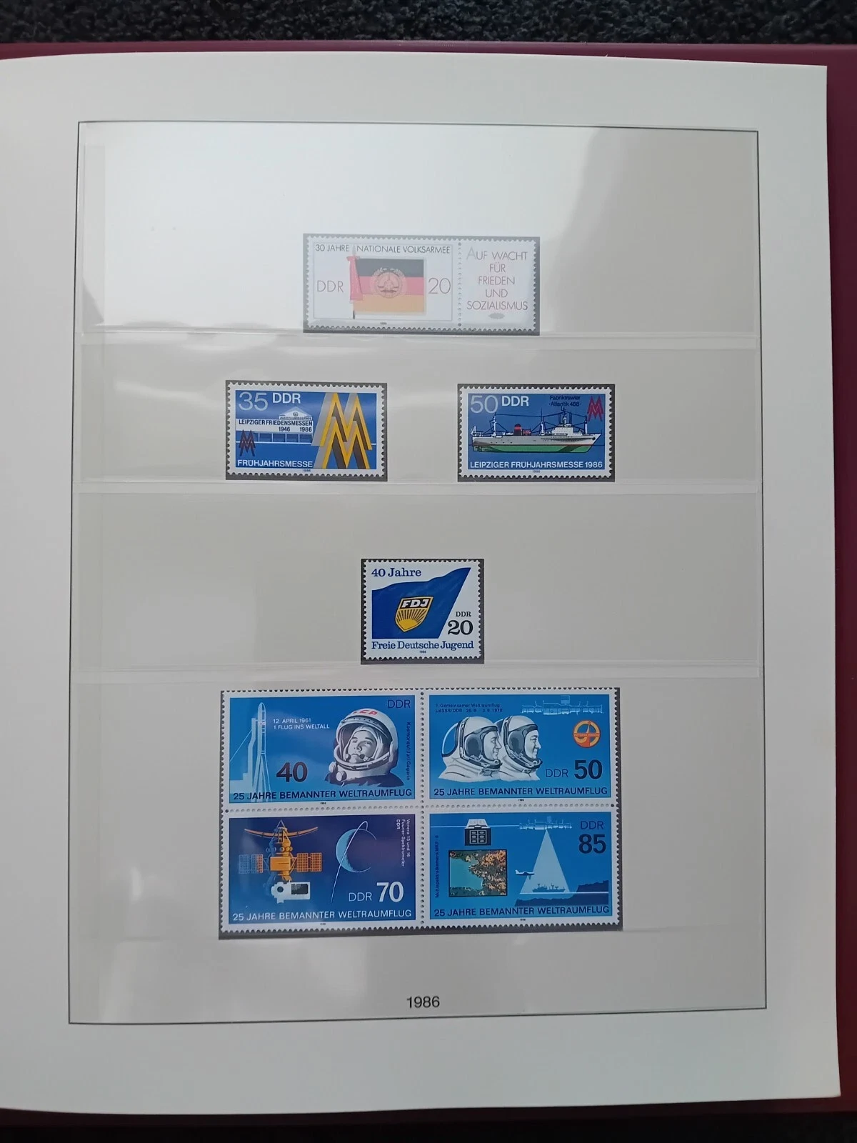 Germany DDR 1982-1986 MNH stamps in album appears 100% complete