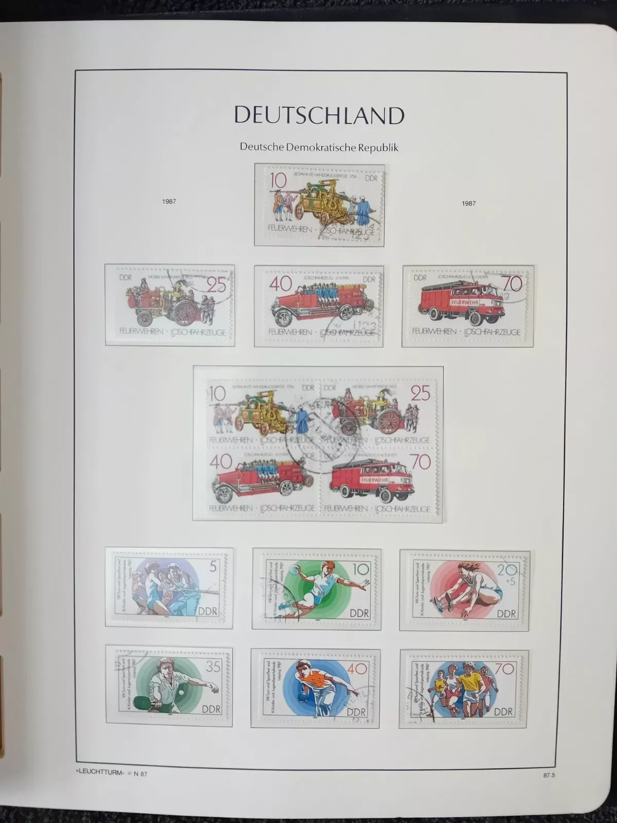 E Germany DDR 1981-1990 used stamps in album approx. 95% complete